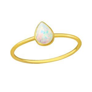 24k Gold Vermeil Pear Cut Opal Ring​